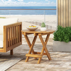 Patio Conversation Set with Outdoor Wood Chairs and Side Table