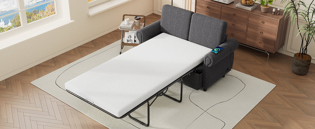 Orisfur Pull Out Sofa Bed Loveseat Sleeper with Memory Mattress