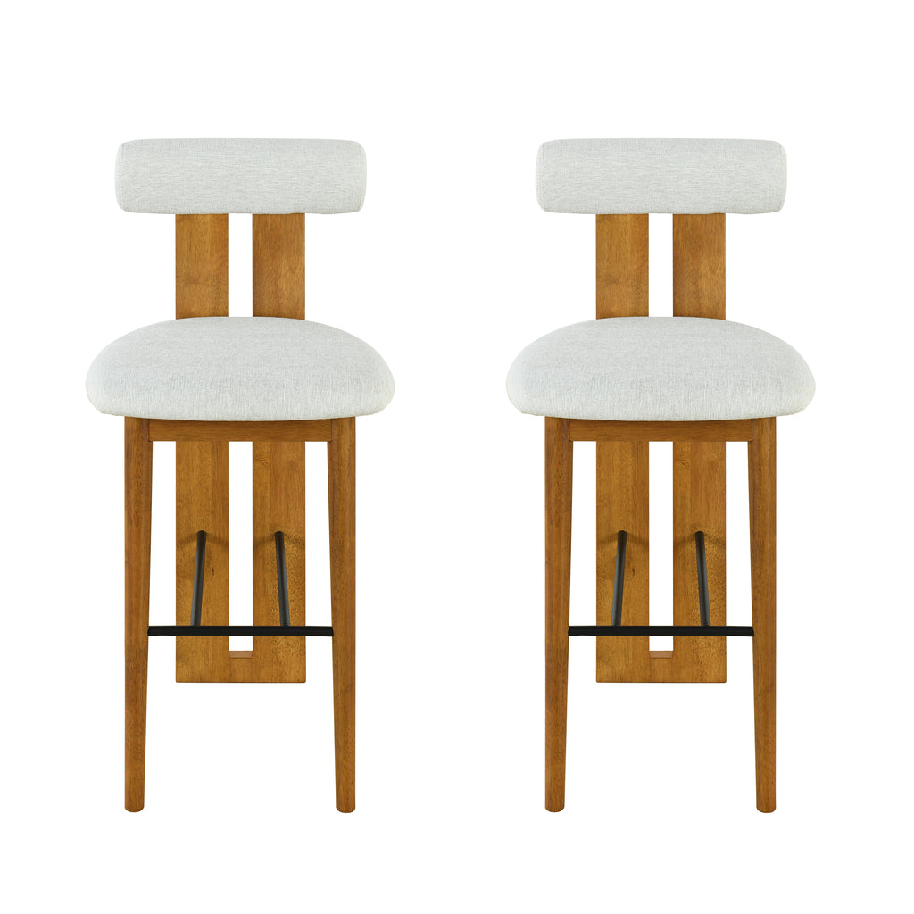 Renee Indoor Wooden Upholstered Barstool
