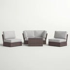 Fully Assembled Outdoor Wicker Sofa Set with Cushions