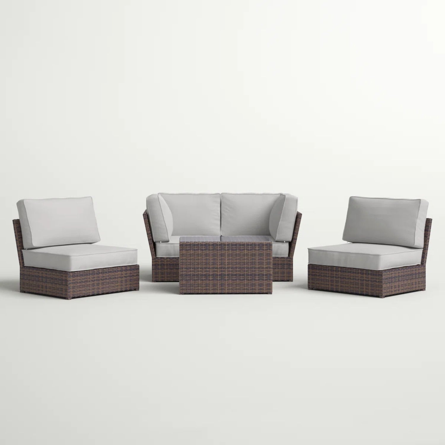 Fully Assembled Outdoor Wicker Sofa Set with Cushions
