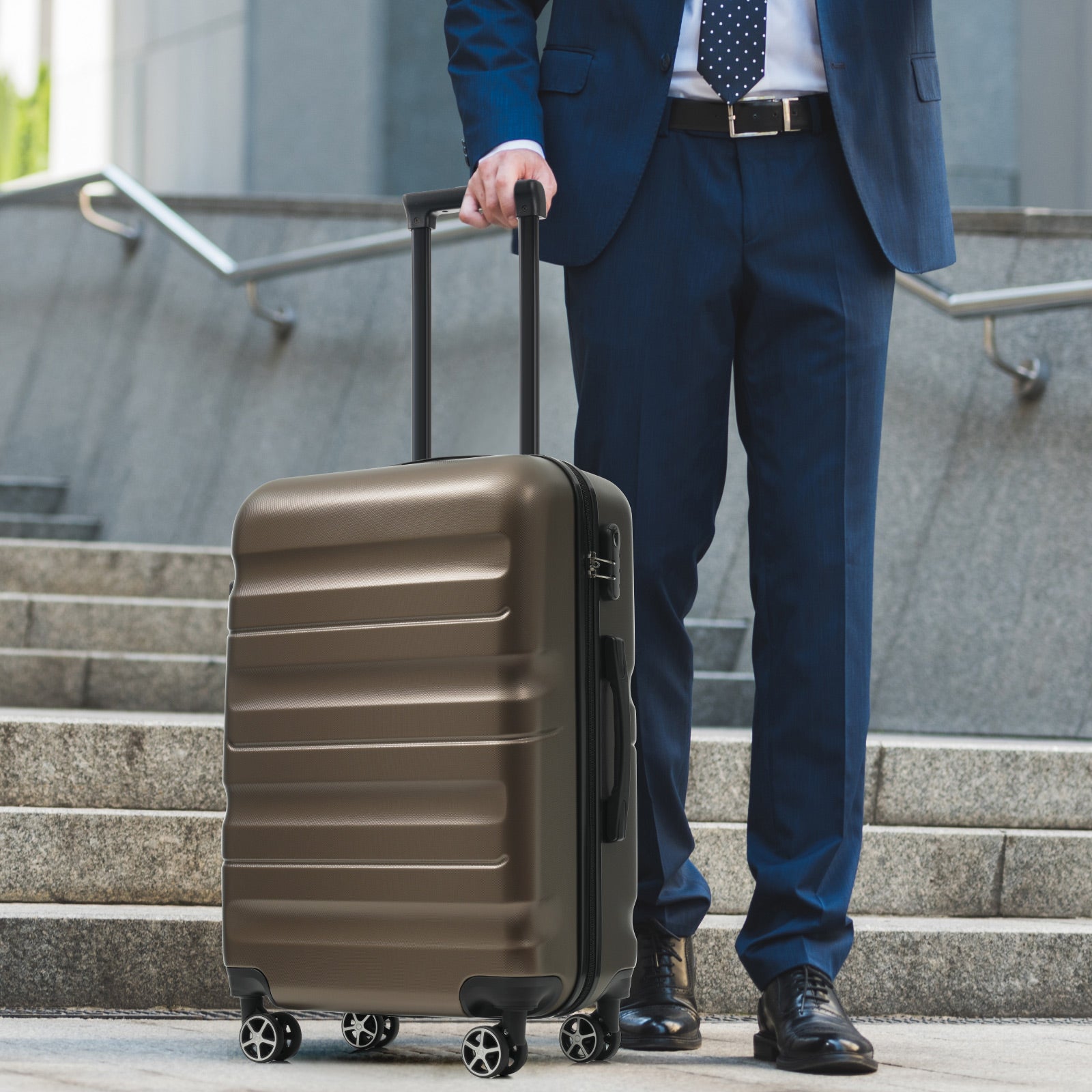 Hardshell ABS Luggage Set - 24-Inch Checked Suitcase