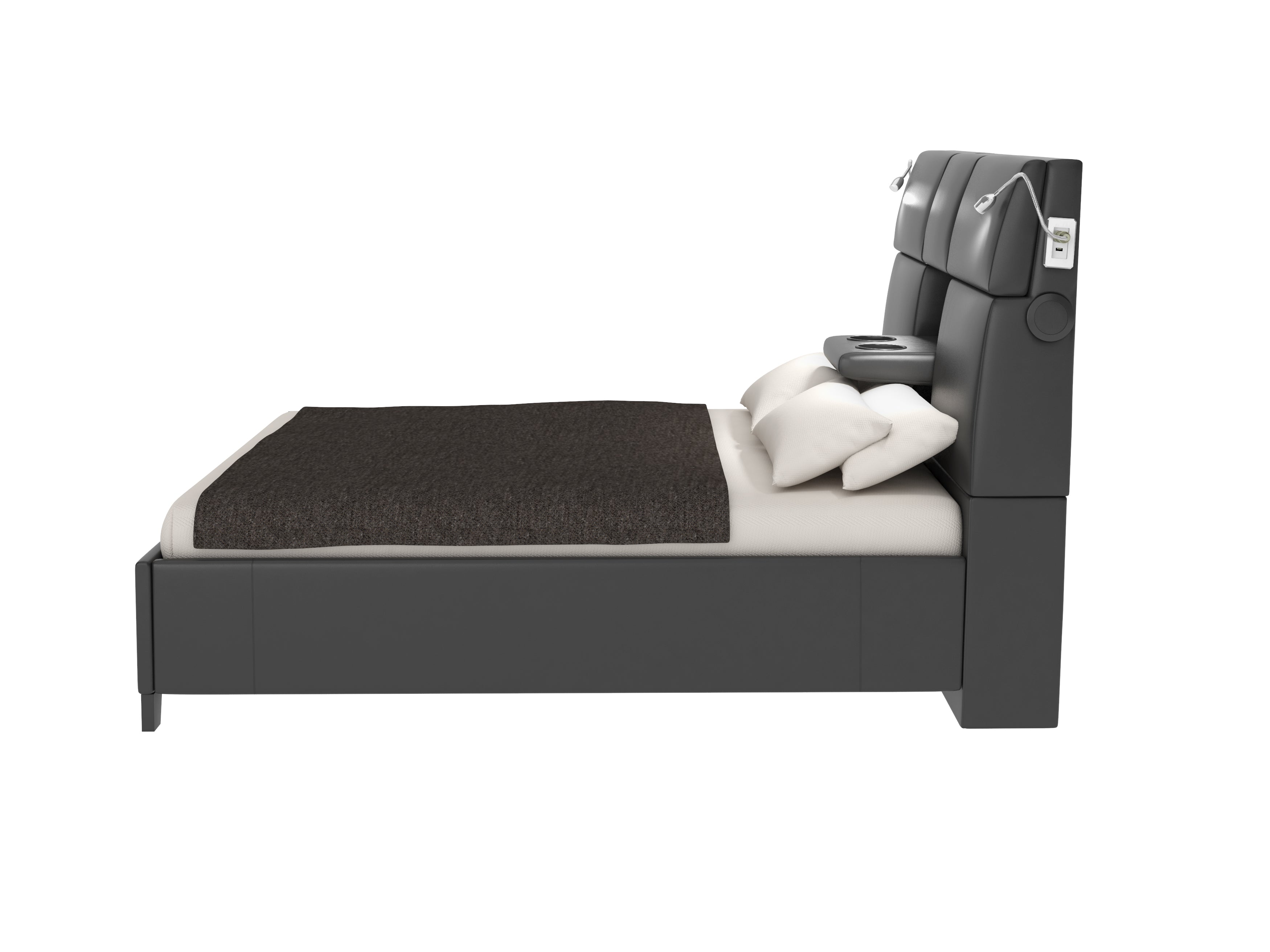 King Music Bed Touch Lighting Bluetooth Sound Beverage Tray