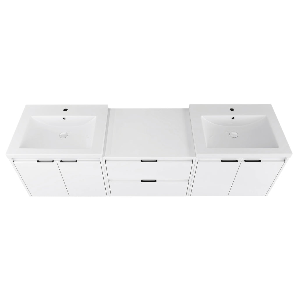 72" Bathroom Vanity With Resin Sink