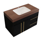 36" Floating Bathroom Vanity with Ceramic Sink and Faux Marble Top