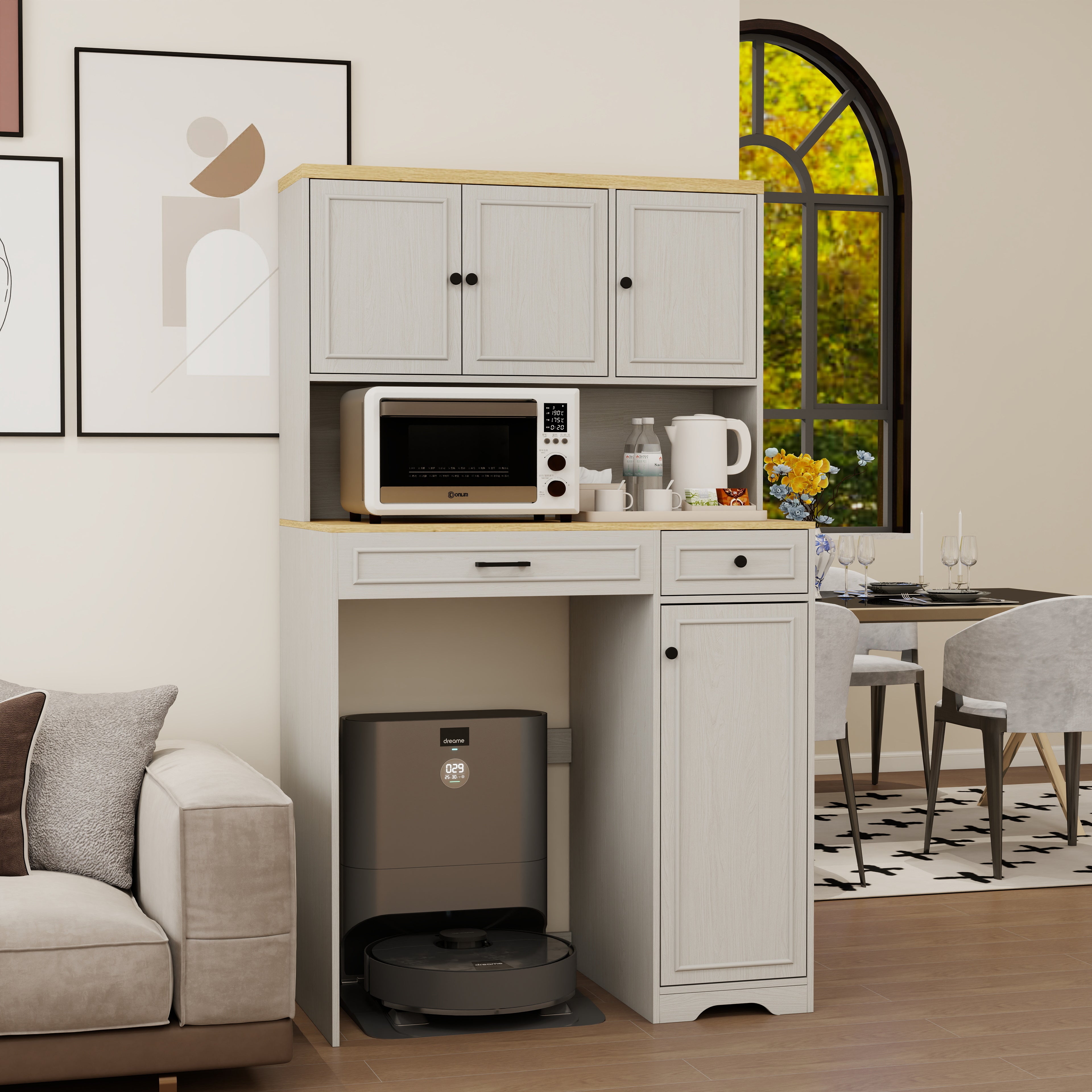 Over the Washer, Dryer and Robot Vacuum Storage Cabinet