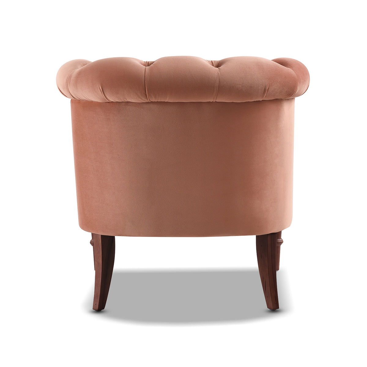 Katherine Tufted Accent Chair, Peach Velvet