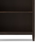 Warm Shaker 72 Inch Tall Solid Wood 5 Shelf Bookcase in Brunette