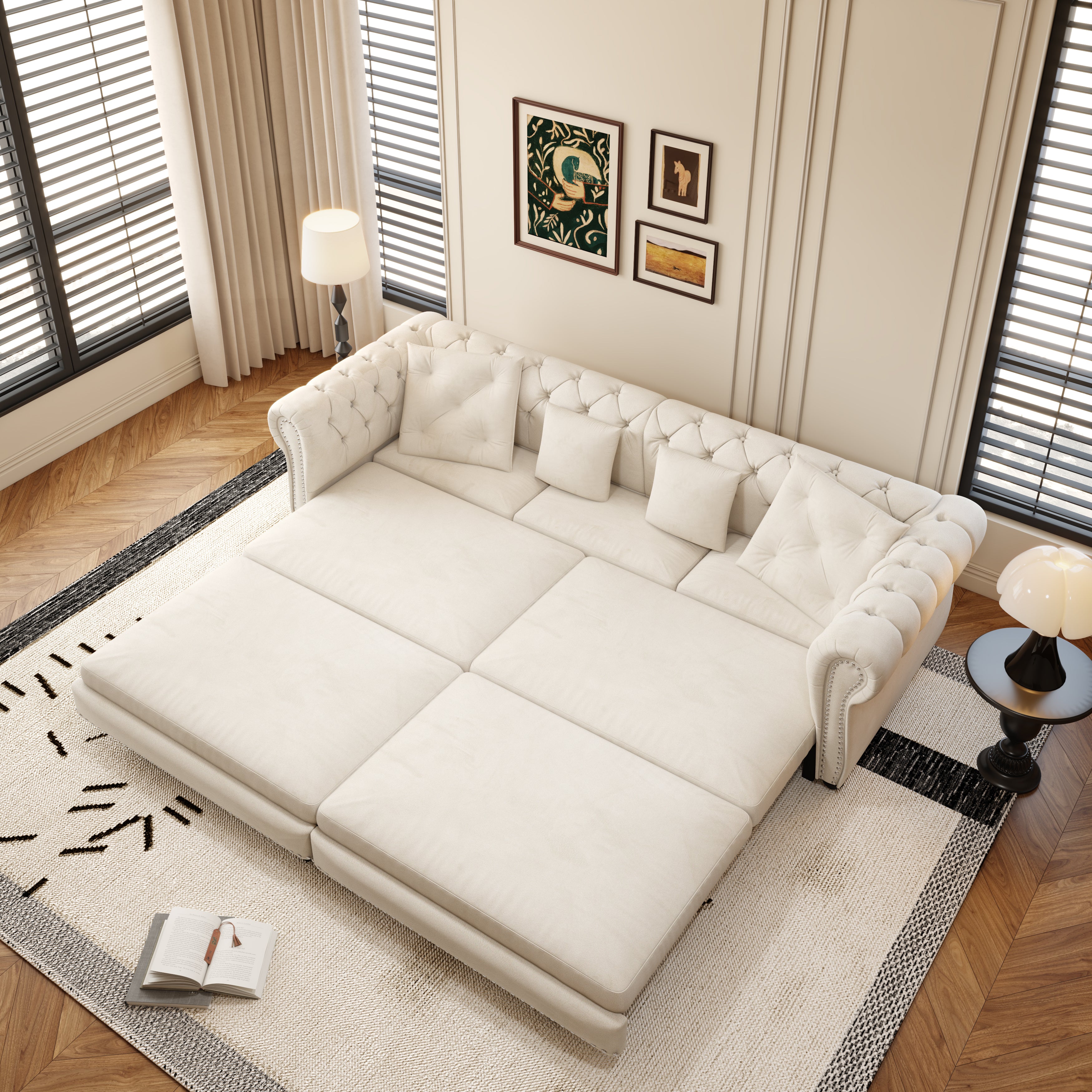 Chesterfield 3-in-1 Pull-Out Sofa Bed