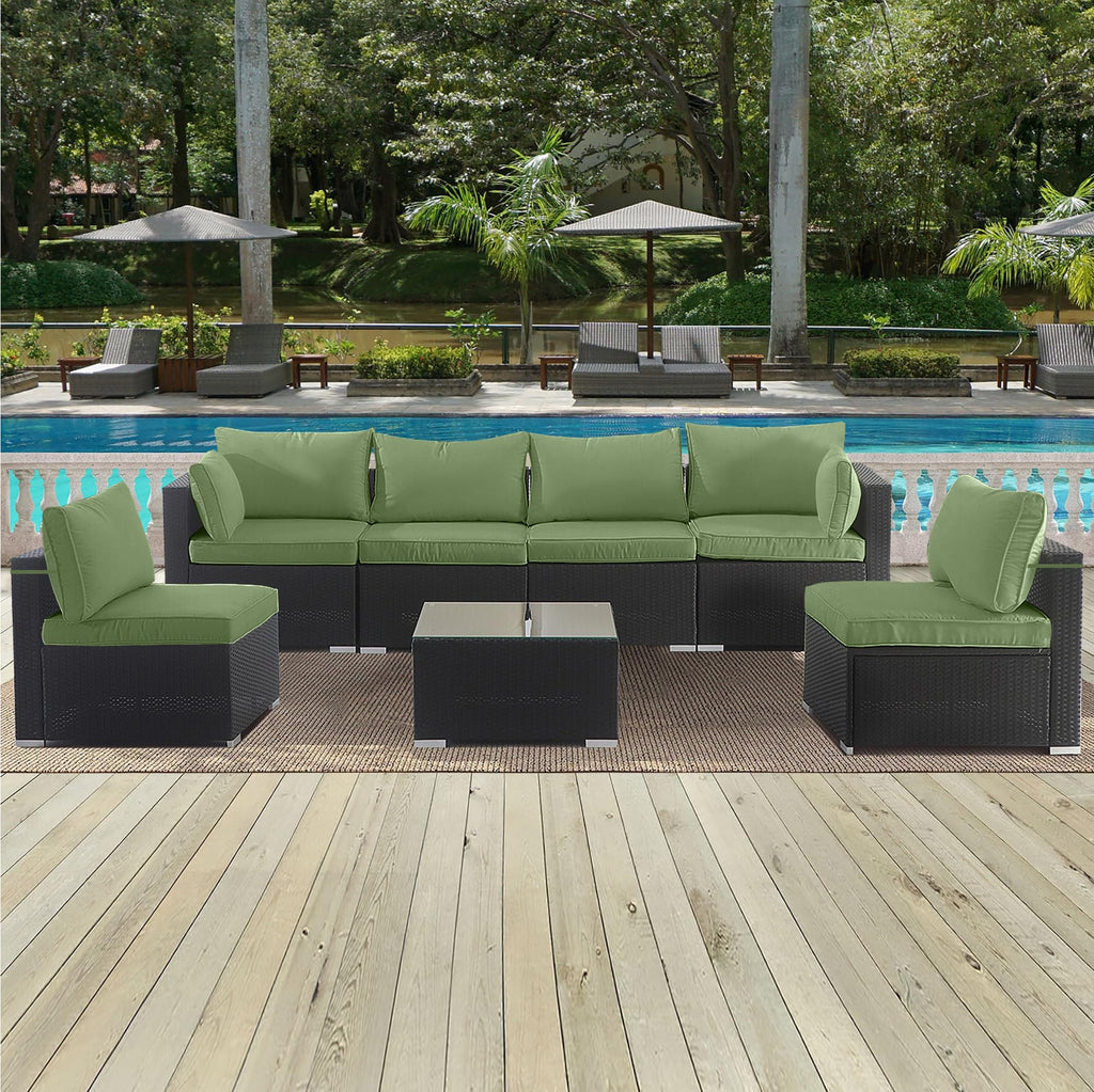 Cushion Covers for 7 Pcs Wicker Rattan Sectional Sofa