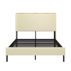 Full Size Platform Bed with Charging Station