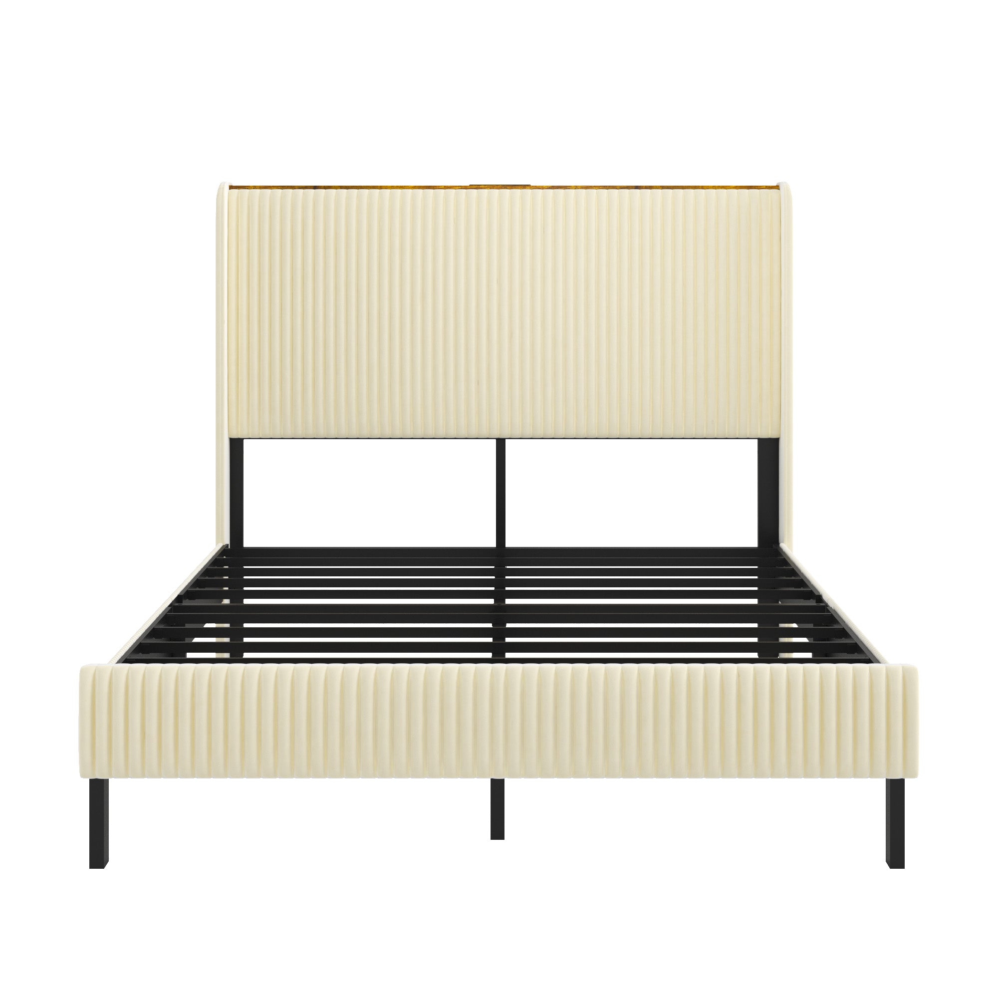 Full Size Platform Bed with Charging Station