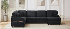 Sectional Sofa U-shaped Sectional with Movable Ottoman