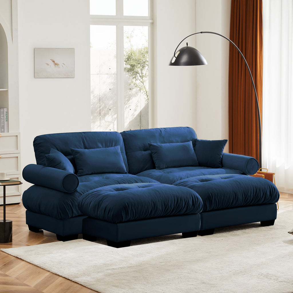 Over Size Modern Two-Seater Sofa with Ottoman