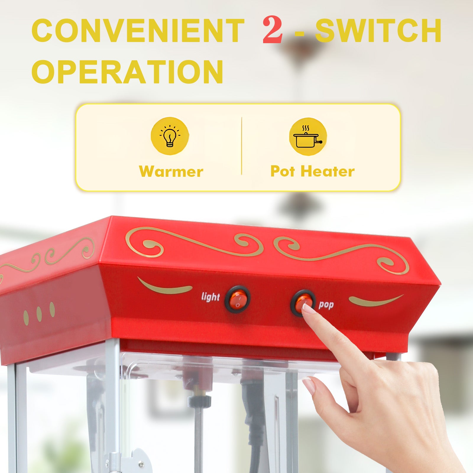 Vintage Style Popcorn Machine with Cart