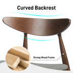 Set of 2 Retro Rubberwood Chairs with Ergonomic Back & Plush Cushions