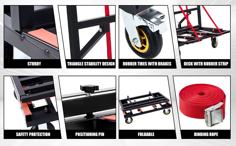 Folding Drywall Dolly with 2000 LBS Load Capacity