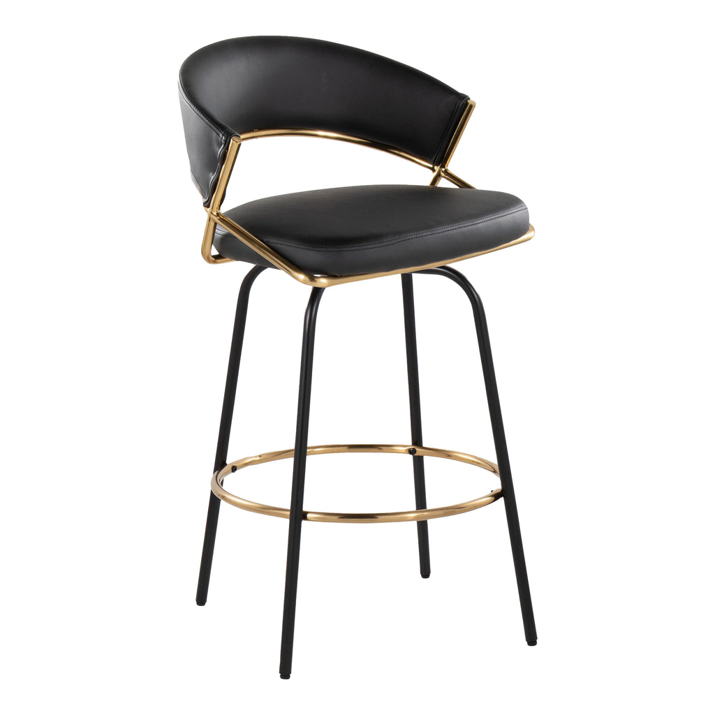 Jie 26" Fixed-Height Contemporary Counter Stool with Swivel