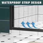 56-60"x74" Aluminum Frame Double Sliding Shower Door