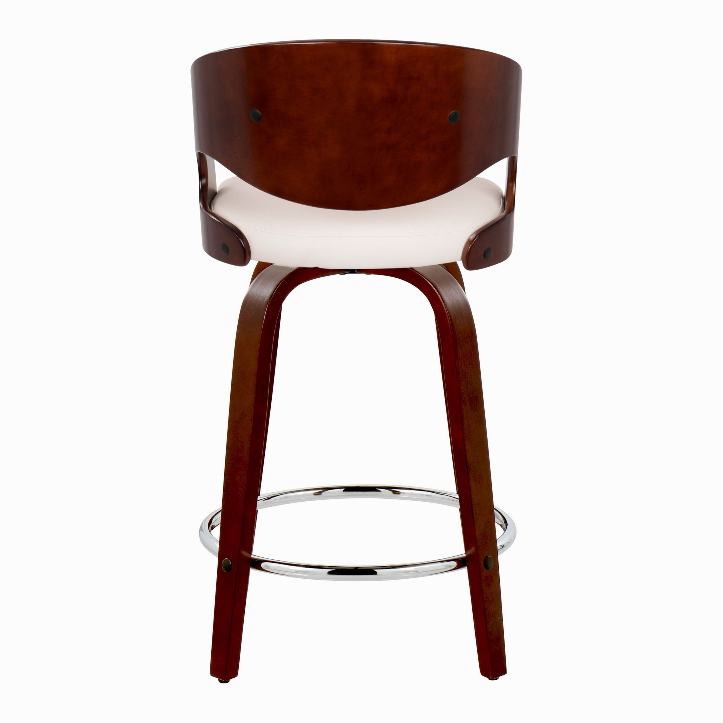 24" Mid-Century Modern Fixed-Height Counter Stool with Swivel