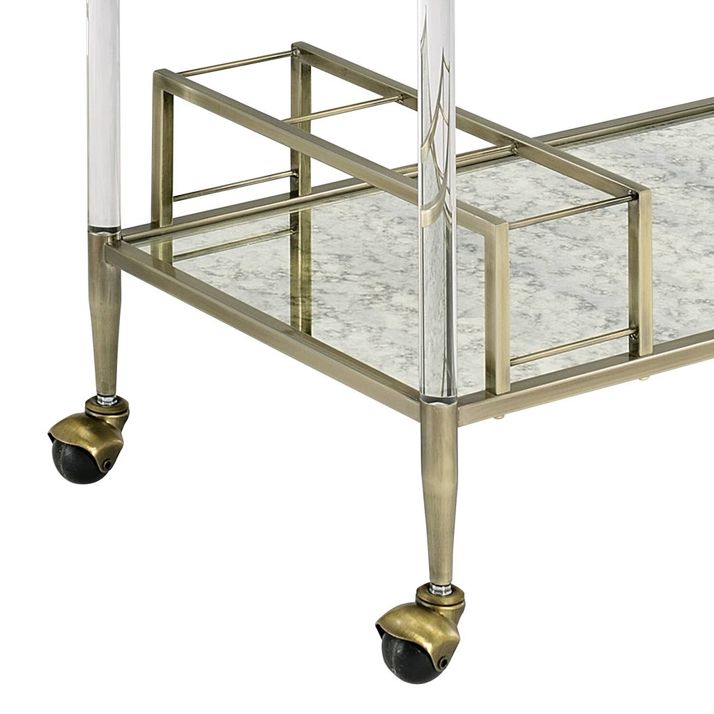 Cirro Antique Mirror & Wire Serving Cart