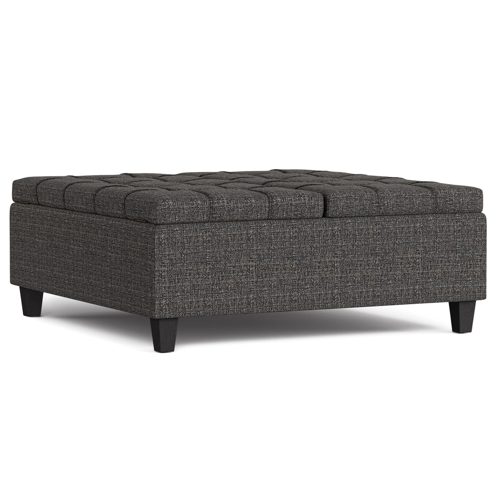 Harrison 40 Inch Wide Large Square Coffee Table Storage Ottoman