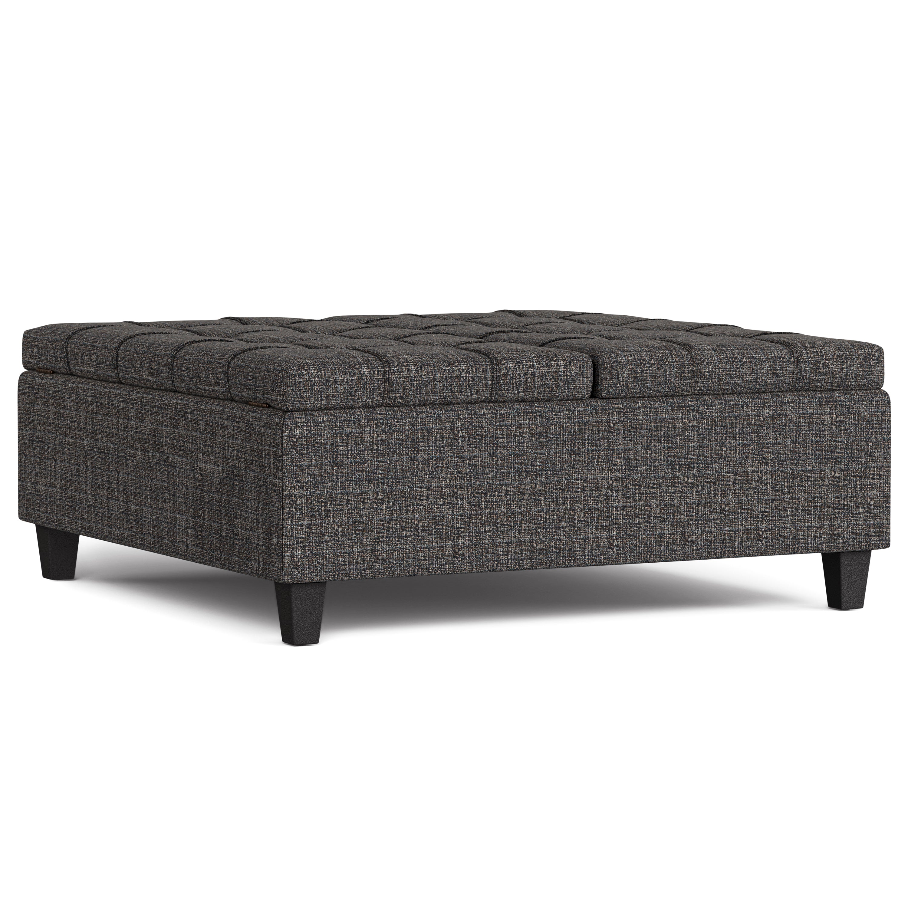 Harrison 40 Inch Wide Large Square Coffee Table Storage Ottoman