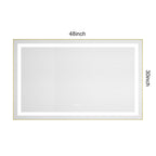 48" x 30" LED Bathroom Mirror with Front and Backlight
