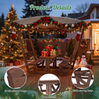 Outdoor Waterproof Solid Wood Picnic Table and Bench Set
