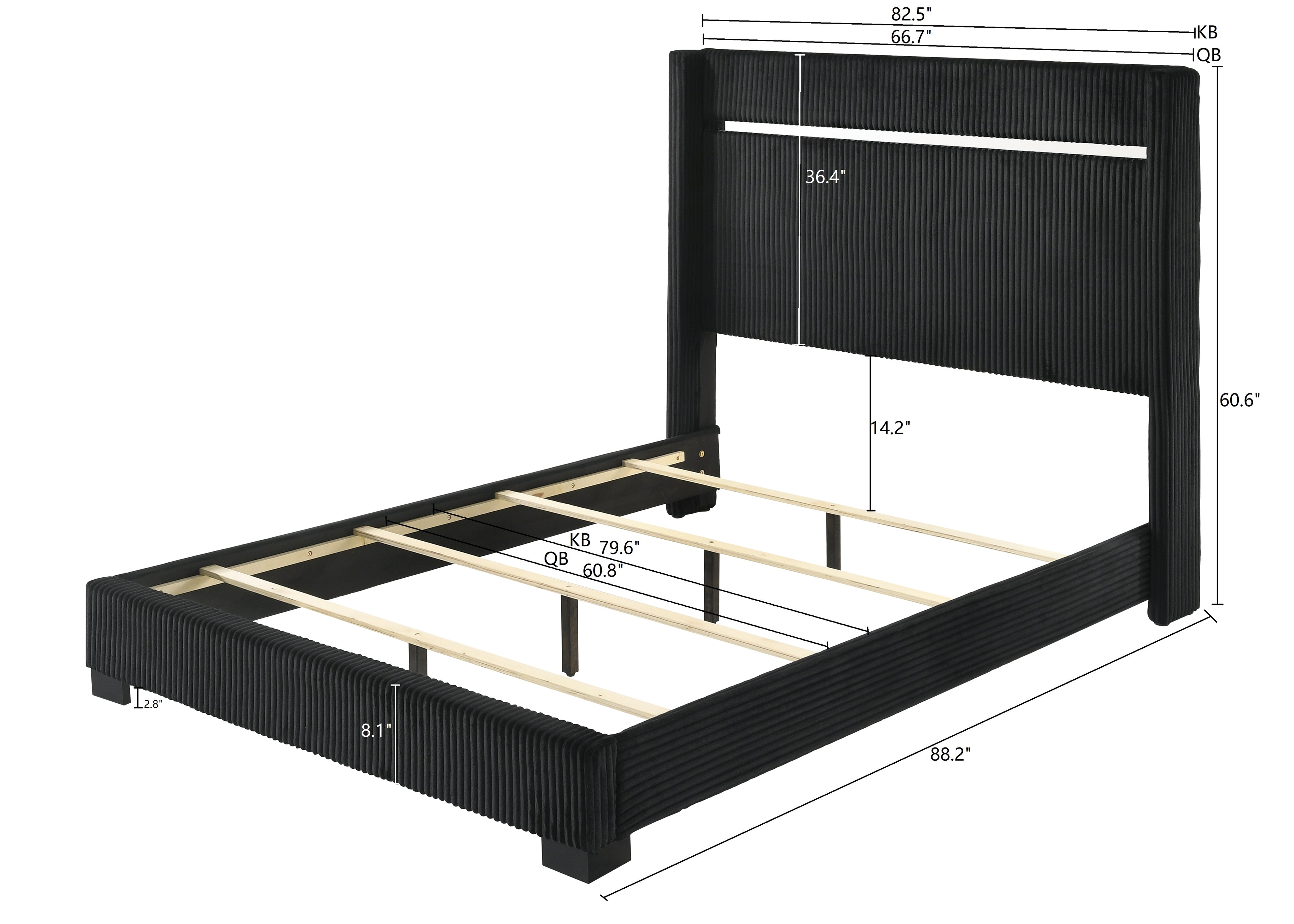 Contemporary Upholstered Queen Size Bed