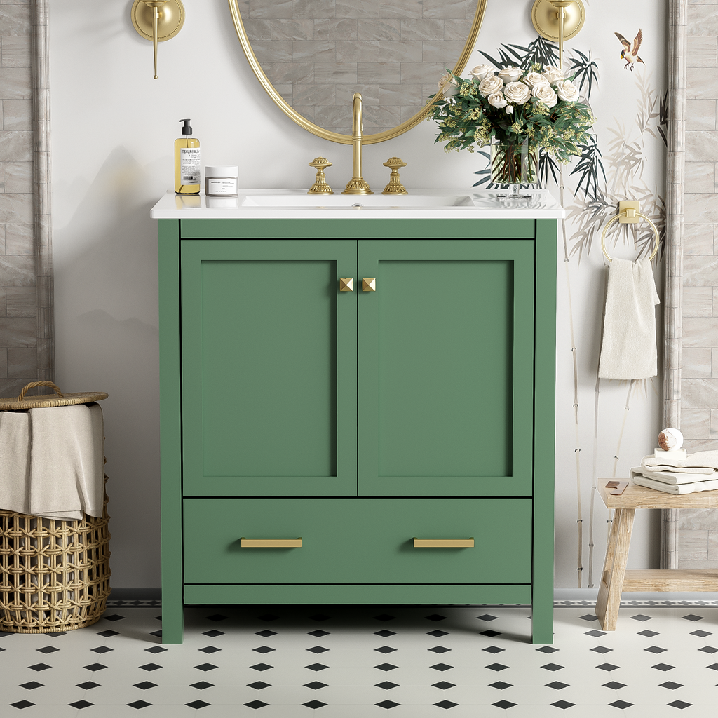 30 Inch Green Bathroom Vanity