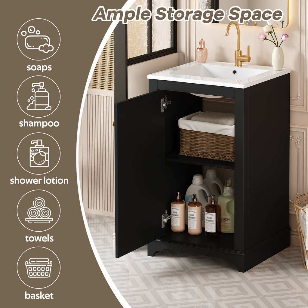 20-Inch Bathroom Vanity with Ceramic Sink