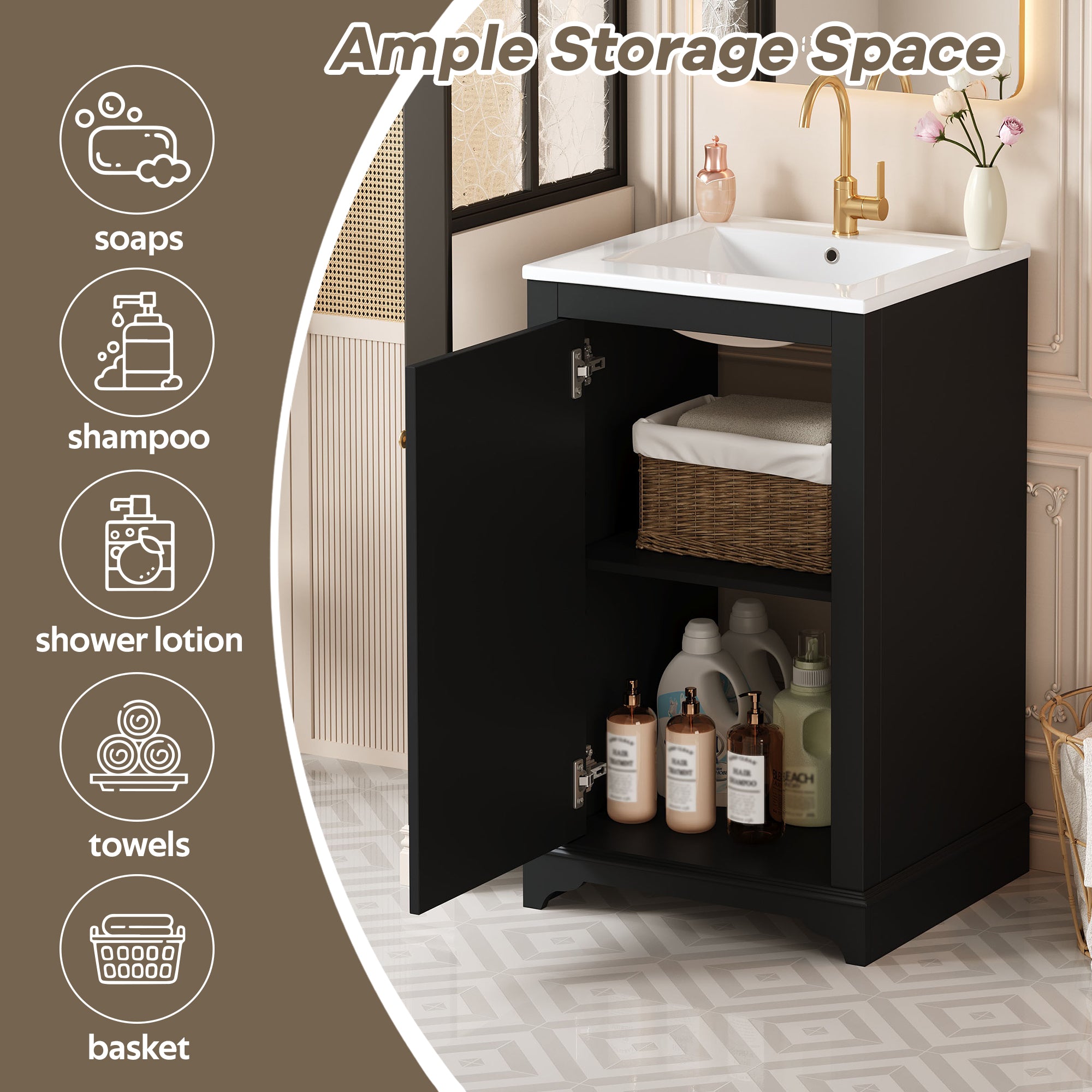 20-Inch Bathroom Vanity with Ceramic Sink