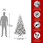 4FT Flocked Christmas Tree - Snowy PVC Artificial Holiday Tree