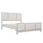 Queen Size Wooden Bed Frame with Upholstered Headboard