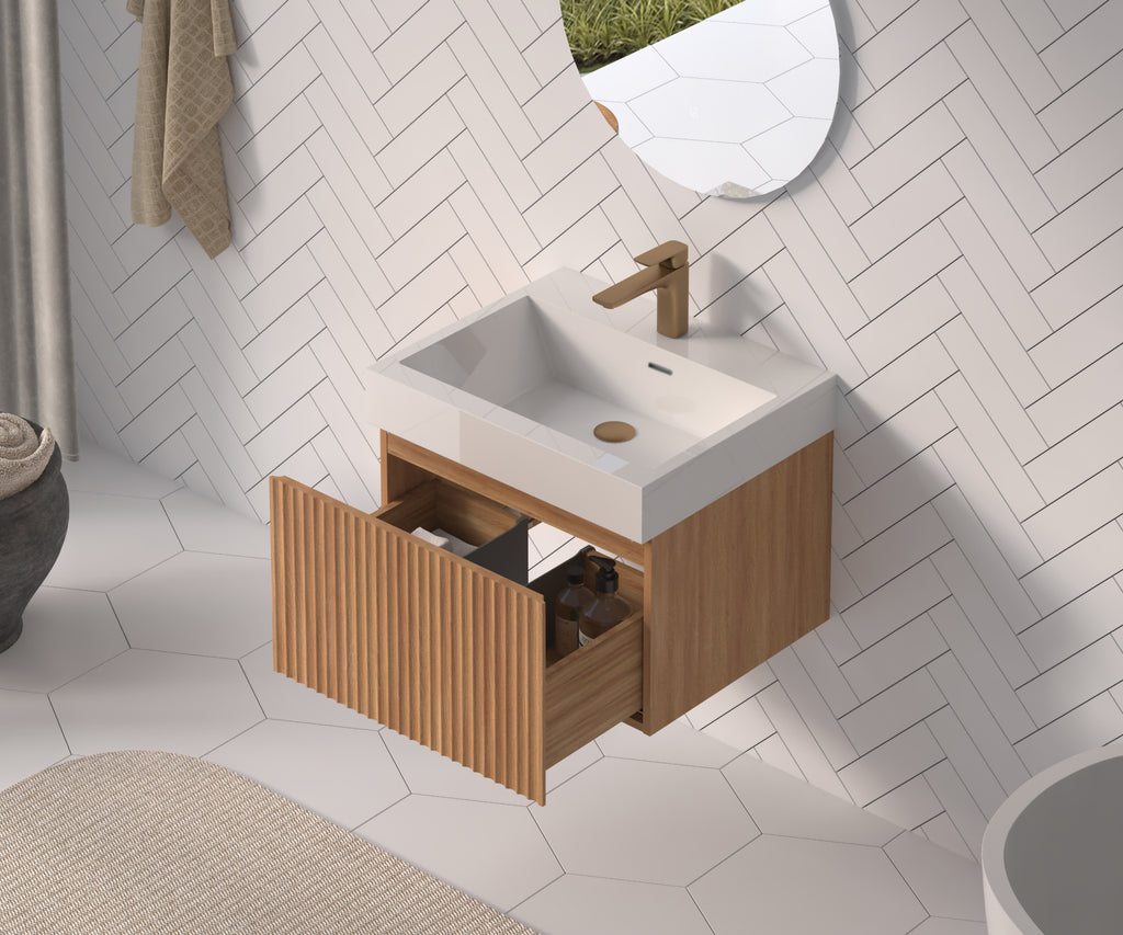 24" Bathroom Vanity with Sink - Modern Minimalist Design