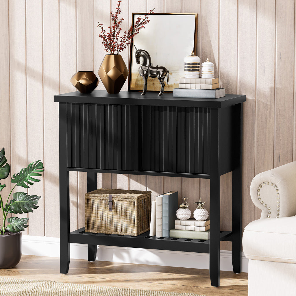 31.5" Entryway Console Table with Sliding Drawer Doors