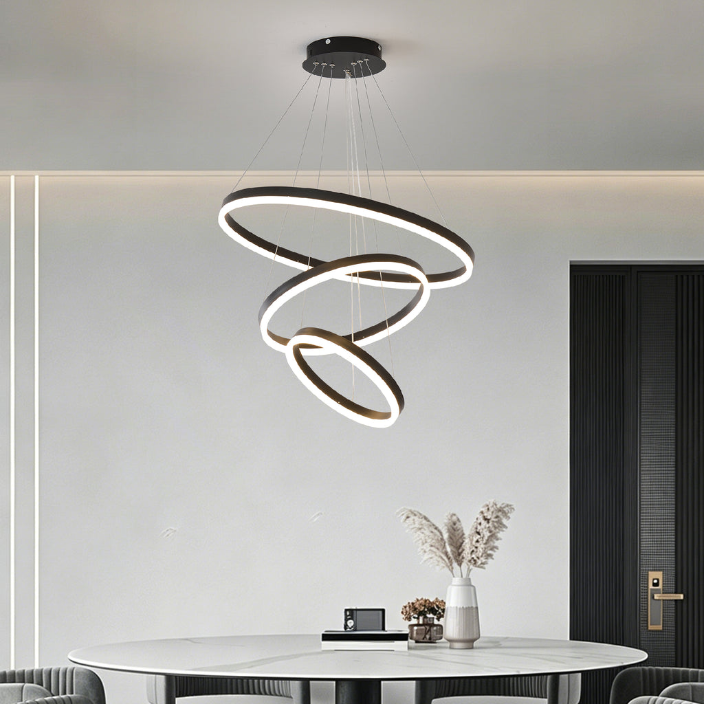 Modern 3 Rings Chandelier