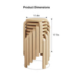 Stackable Bentwood Stool Set of 6, 18" Round Stools