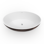 67 Inch Freestanding Solid Surface Soaking Bathtub
