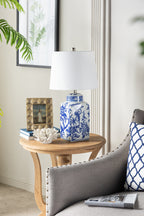 Elegant Table Lamp with Blue Decorative Patterns