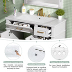 36-Inch White Modern Bathroom Vanity with Ceramic Sink
