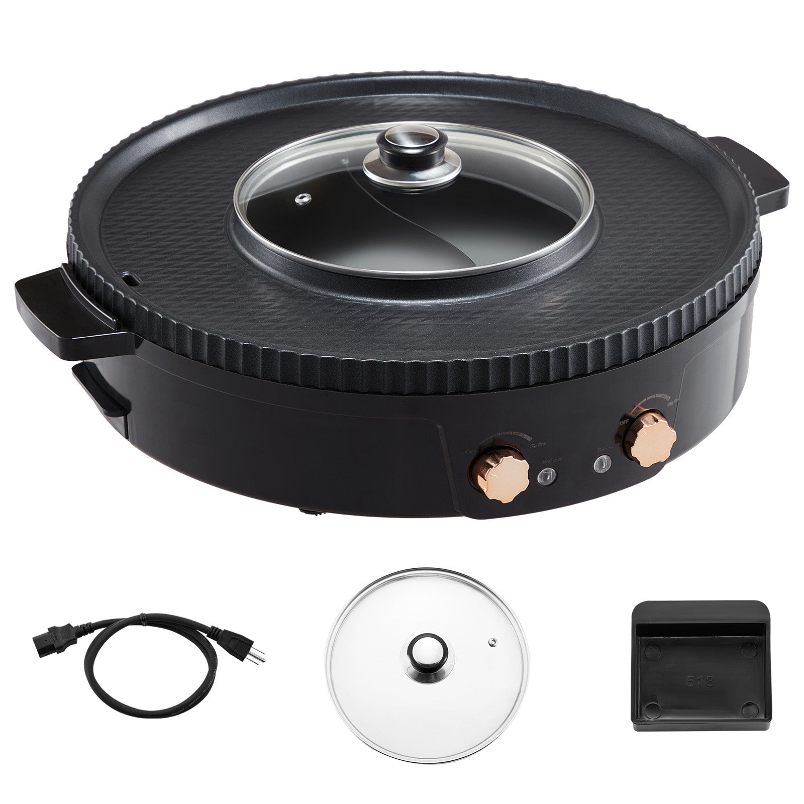 Hot Pot with Grill 1800W 2-in-1 Electric Smokeless Grill