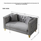 58" Chesterfield Velvet Sofa - 2 Seater Modern Loveseat