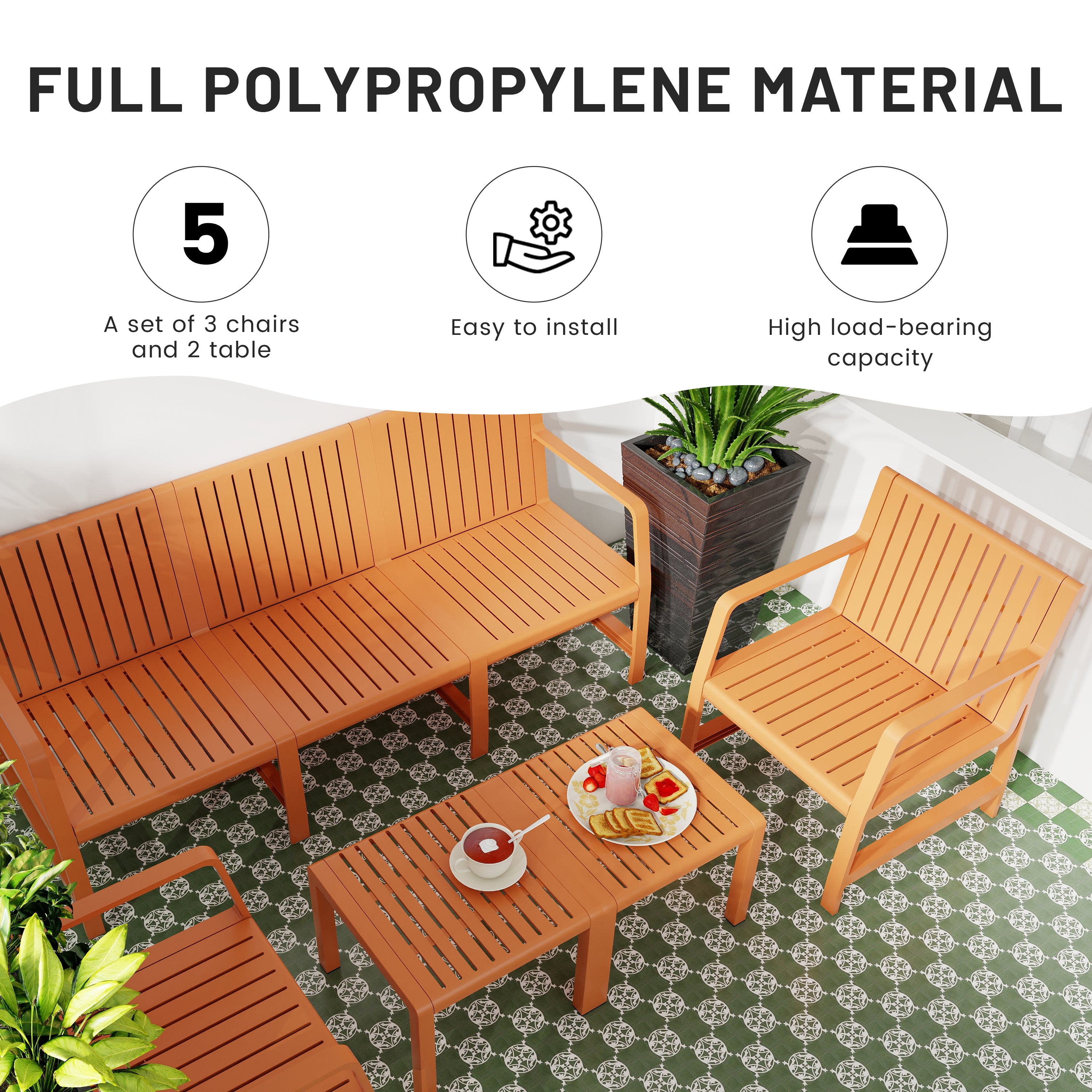 Summer 5-Piece Indoor/Outdoor Furniture Set
