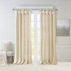 Twist Tab Lined Window Curtain Panel Champagne