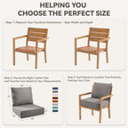 6-Inch Thick Outdoor Chair Cushion Set - 2 Pieces