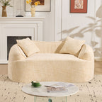 Beige Curved Two-Person Compress Sofa