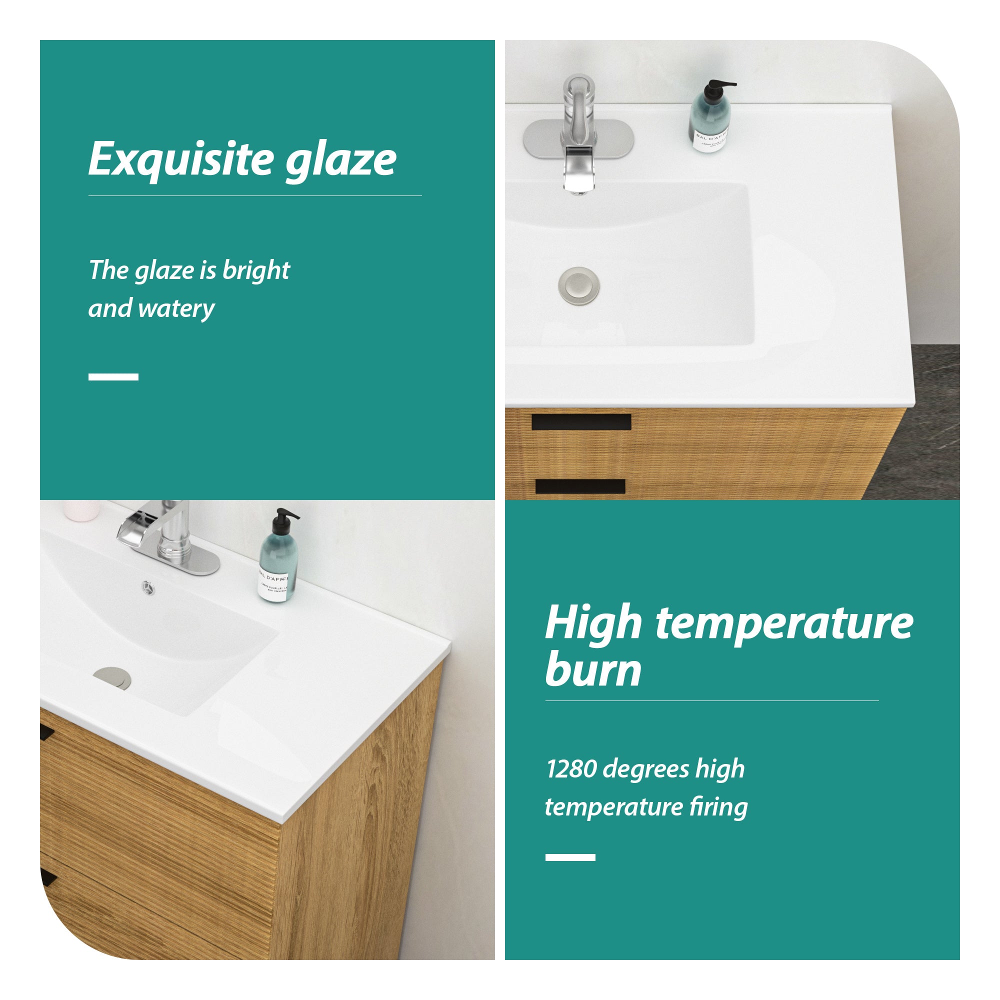 36"x18" White Rectangular Single Vanity Top