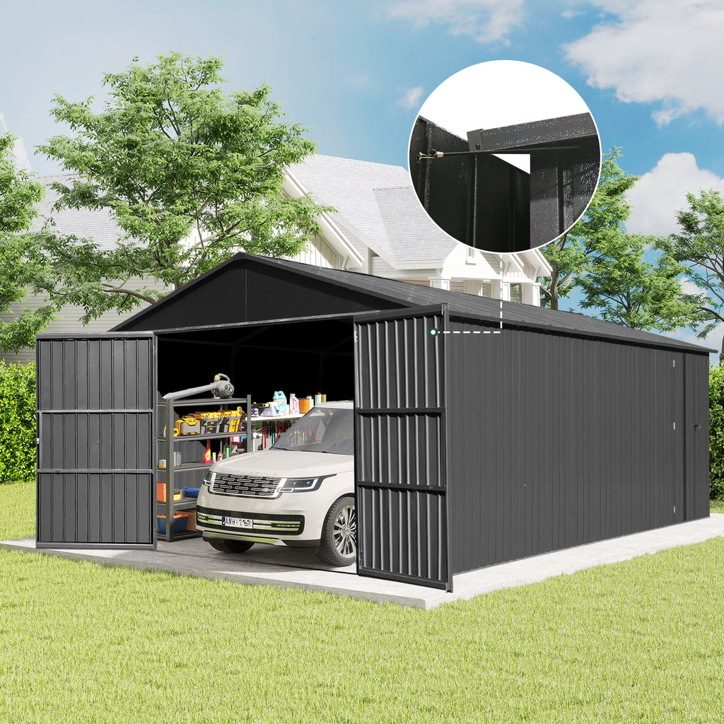 12x15FT Outdoor Metal Garage Shed
